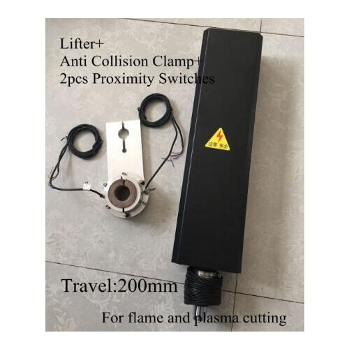 24VDC 200mm Travel 1250mm/min CNC Flame Plasma Cutting Lifter Z axis +Anti Collision Clamp+2pcs Proximity Switches
