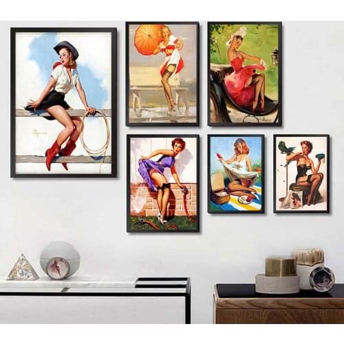 World War II poster Soviet sexy girl home wall to decorate painting beauty kraft paper poster Home Decoration Painting Part 3