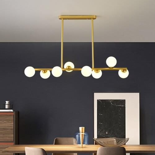 Nordic Modern Ceiling Chandelier Hanging Lamp Lights for Living Room Dining Room Lights Decor Glass Ball Led Chandeliers Lustre