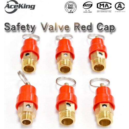 Air compressor safety valve small red cap small air compressor exhaust valve pull ring exhaust valve relief valve 8kg2 points1/4