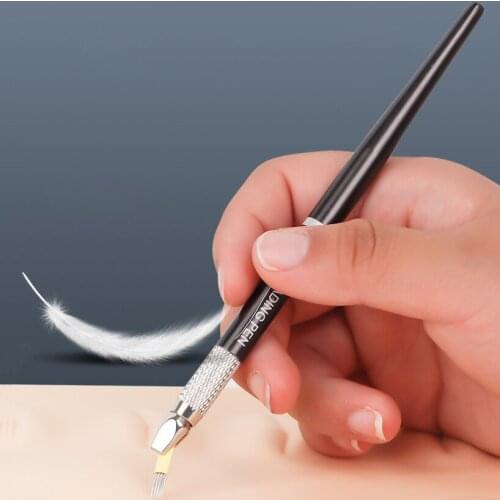 Permanent makeup pen microblading eyebrow pen semi permanent tattoo pen flat mouth microblading hand pencil