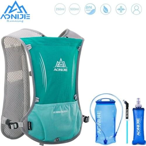 AONIJIE 5L Hydration Backpack Rucksack Bag Vest Harness with 1.5L Water Bladder 500ml Soft flask Hiking Camping Running Marathon
