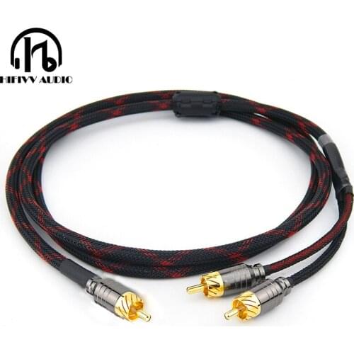 Subwoofer Audio Cable HIFI audio hifi rca cable Audio signal wire JACK plug 1 RCA to 2 RCA Interface