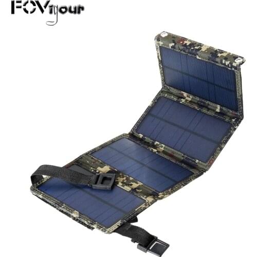 Xionel 10W Single USB Solar Charger Foldable Monocrystalline Mobile Solar Panel for Charging Smartphone