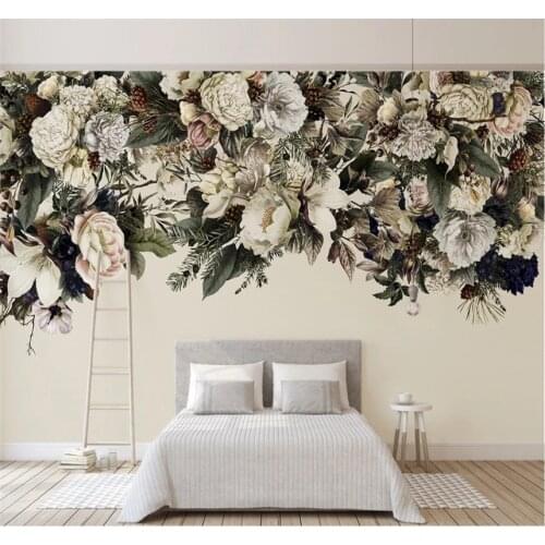 Xuesu Modern and simple Nordic vintage flowers American flower decorative wallpaper murals 8D waterproof wall cloth