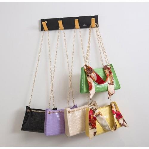 PU Fashion Women Bags Leisure Crossbody Bag With Scarves Handbag Shoulder Messenger Chain Lock Small Square Bag Wholesale