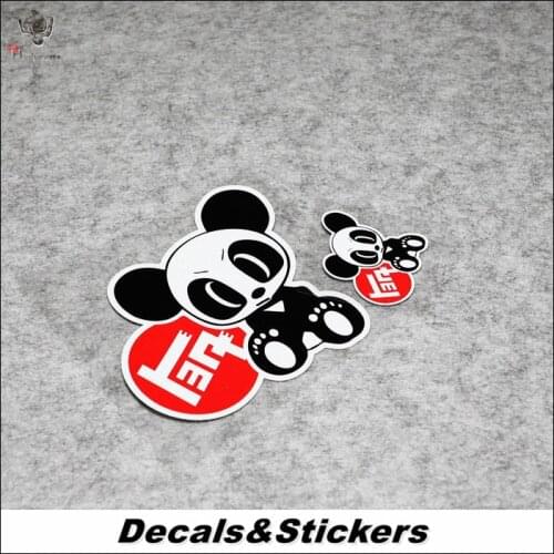 NO.L048 IDM Japan Panda Cartoon 3M Reflective Modified Stickers Car Helmet MOTO GP Waterproof Decals Racing Motorcycle