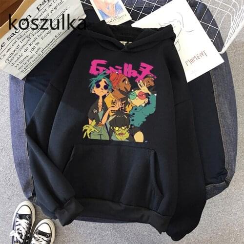 Gorillaz Hoodies Unisex women Simple All-match Leisure Oversize Pullovers Korean Style Warm Hip Hop Loose Streetwear Sweatshirts
