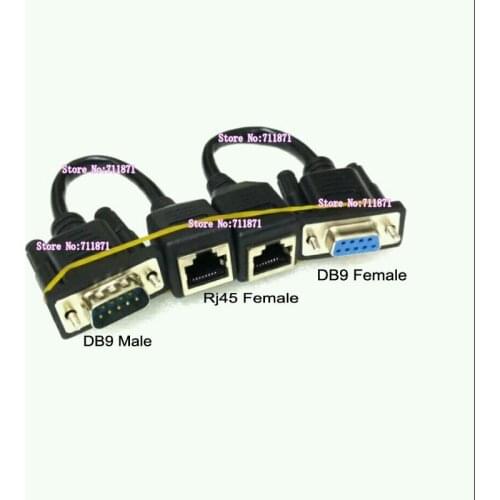 Via network cable extend DB9 Cable Line 9P Male to Female DB9 extension cable Line with 8Pin Rj45 network cable RS232 9P DB9