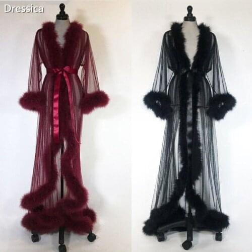 Feather Robe Evening Dress Bridal Boudoir Robe Hollywood Vintage Robe Frou Frou Drag Queen Dress Birthday Party Dress
