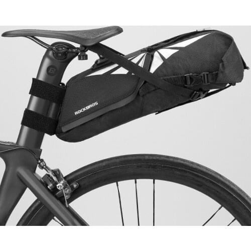 ROCKBROS Bike Bag Waterproof 8L Large Capacity Bicycle Saddle Bag Cycling Foldable Tail Rear Bag MTB Road Trunk Bikepacking