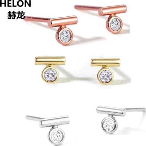 0.06ct Full Cut Natural Diamonds Stud Earrings Solid 14k Rose Gold Engagement Wedding Women Earrings Yellow White Gold Optional