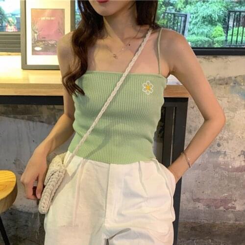 Womens Sexy Knitted Top V-Neck Sleeveless Short Tank Vest Solid Top Vest Strap Short Tops Casual T Shirt Women 2020