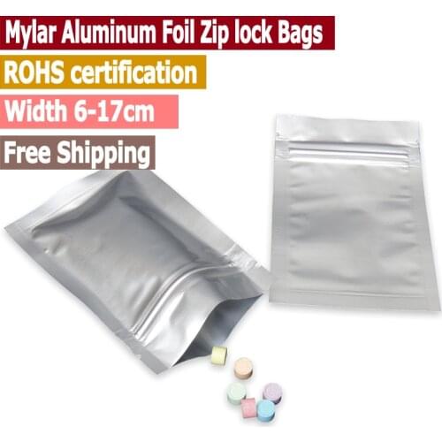 100 pc Mylar Aluminum Zip lock Pouches Bags,Food Storage Bags Zip lock Pouches Smell Proof Width From 6cm to 18cm