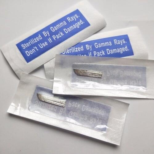 100pcs/lot 0.3mm 15 pins Eyebrow Tattoo Blades Permanent Makeup 3D Embroidery Microblading Pen Needles