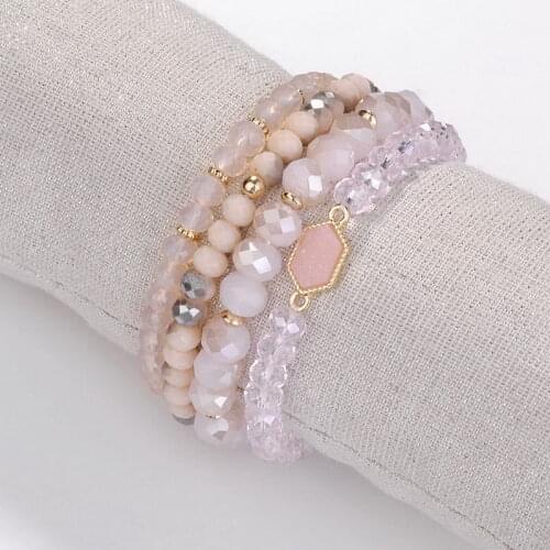 4 PCS Natural Stone Beads Charms Oval Druzy Bangles Bracelets for Women Famous Brand Jewelry Gold Stone Cuff Bracelet Wholesale