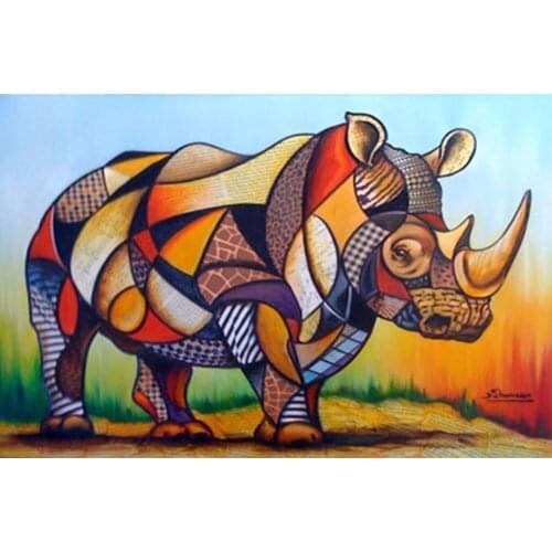 Diamond Embroidery Icon DIY Diamond Painting Cartoon rhino Full Square Diamond Mosaic Wall stickers Decoration Paintings FZ739