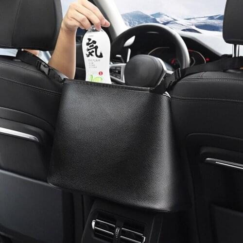 PU Leather Car Auto Handbag Holder Accessories Middle Box Seat Pocket Multi-Function Storage Organizer Hanging Bag Goods Tidy