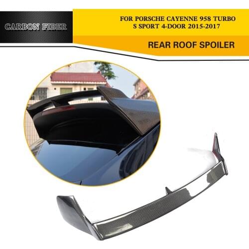 Car-Styling Carbon Fiber Racing Rear Roof Spoiler Lip for Porsche Cayenne 4-Door 2015-2017