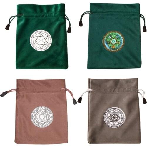 Velvet Tarot Card Storage Bag Board Game Card Mini Drawstring Package Board Game Tarot Storage Bag Witch Divination Accessories