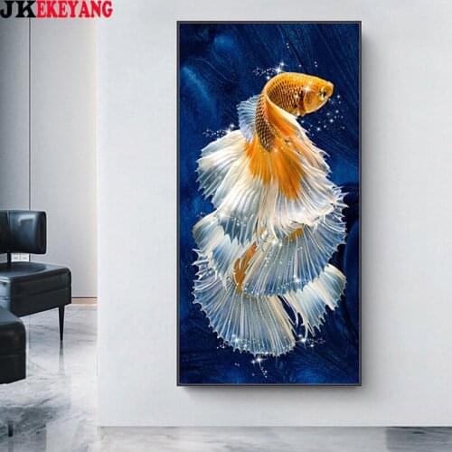 Large 5D Diy diamond painting goldfish Diamond Mosaic Rhinestone Embroidery cross stitch Y3954