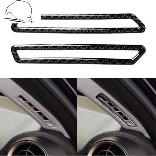 For Alfa Romeo Giulia 2017 2018 2019 Carbon Fiber Car A-pillar air outlet Sticker air conditioning Vent Cover Trim Car styling