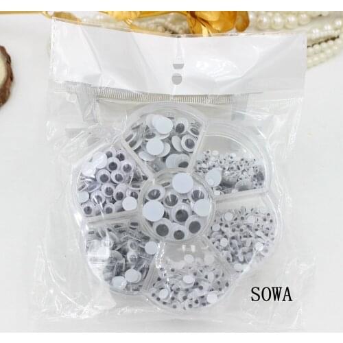 2016 Wholesale Mix Size 4/5/6/7/8/10/6x8mm Moving Toy Eye 900pcs/Box(100% Enough Quantity) Plastic Eye Without Self-adhesive