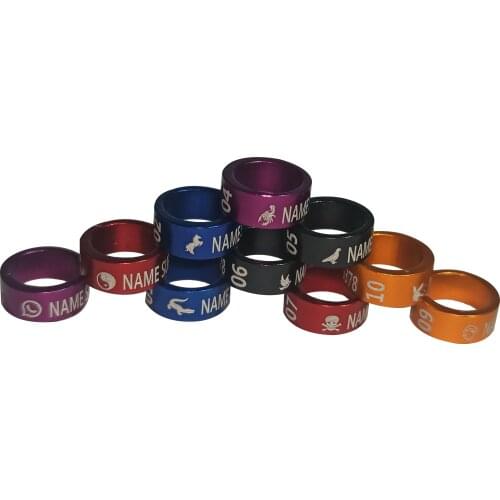 Pigeon foot ring-imprint-brand-customized - 8mm inner diameter 100 pcs