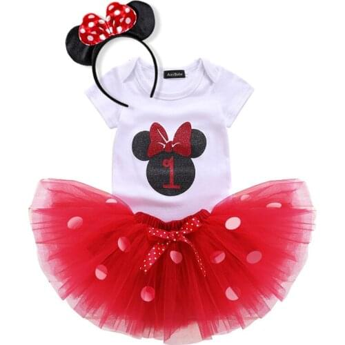 One Year Baby Tutu Clothes Sets Kids Clothes For Girl 1st Birthday Outfits Toddler Girl Baptism Clothing Sets Suits Baby Costume