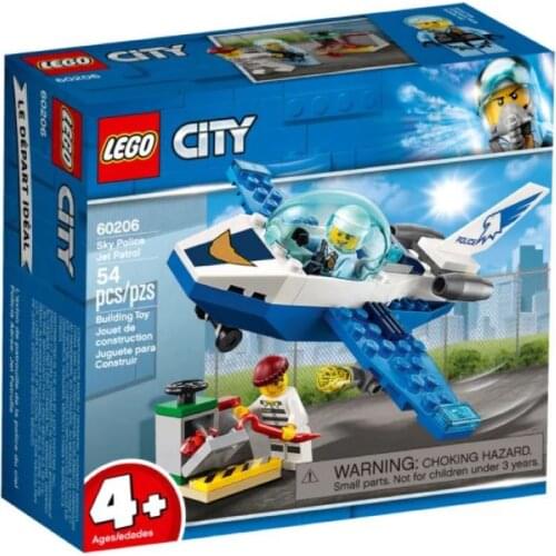 Lego 60206 City Sky Police Jet Patrol great birthday gift kids creative 2 minifigures playset juniors preschoolers 54 pcs toys