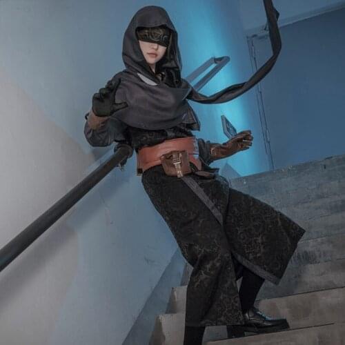 Game Identity V Diviner Prophet Cosplay Costume Cloakl+Clothing+Gloves+Belt+Waist Bag+Eye mask Seer Eli Clark Halloween Outfits