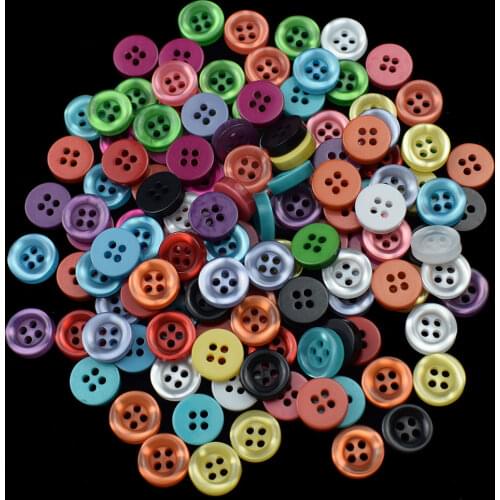 10MM 11MM 4 Holes Round Resin Mini Buttons Sewing Tools Decorative Button Scrapbooking Garment DIY Craft Apparel Sewing Tools