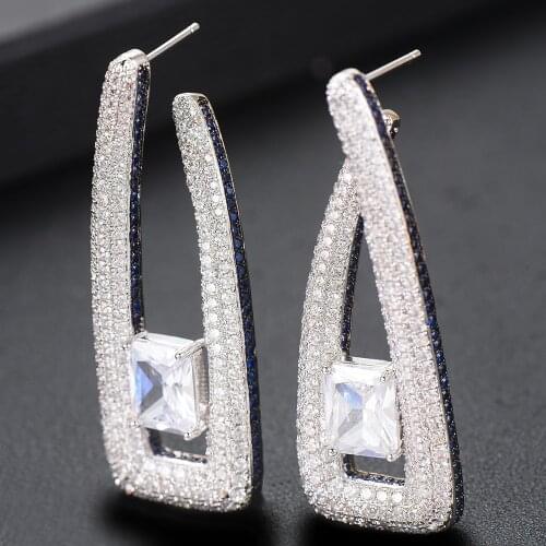 LARRAURI 2020 Unique Design Trendy Drop Women Earrings Clear Austrian crystal Noble Luxury Earring For Women Bridal Wedding