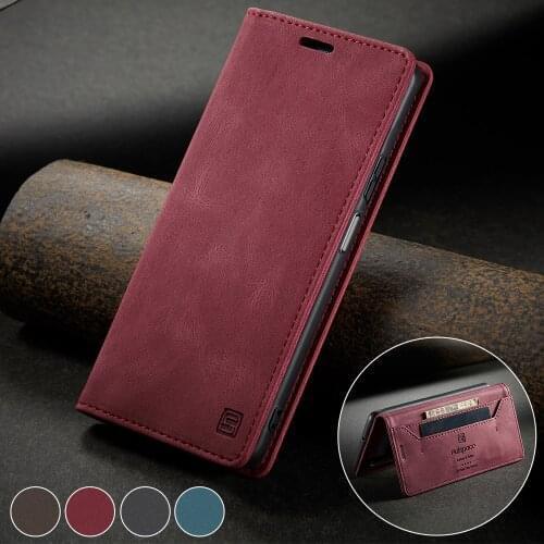 Luxury Magnetic Wallet Case For Huawei P Smart 2021 Phone Case Matte Leather Cover Card Holder
