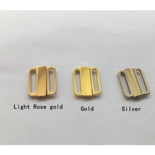 Metal Bikini Clasp Bra Strap buckles Closure Sewing Clip Swimwear Lingerie Hook 20mm light rose gold / gold / Silver