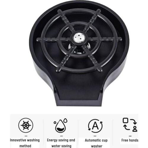 Cup Washer Stainless Steel Automatic Cup Washer Glass Cleaning Rinser Bar Shell Glass Rinser Kitchen Sink Sprayer Washing Slot