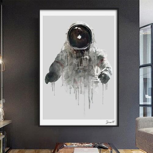 Nordic Style Astronaut Watercolor Canvas Paintings on The Wall Art Posters and Prints Wall Art Pictures for Living Room No Frame