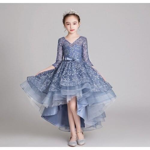 Baby girl clothes Children Wedding Dress embroidery First Communion Formal Princess Prom Dress Party for Girl Costume