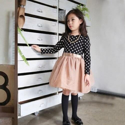 Spring New Baby Girls Dresses Girls Princess Dress For Girls Long Sleeve Polka Dots Children Clothing Kids Party Dress