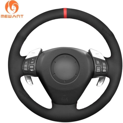 MEWANT Black Suede Car Steering Wheel Cover Braid for Mazda RX-8 RX8 2003 2004 2005 2006 2007-2008