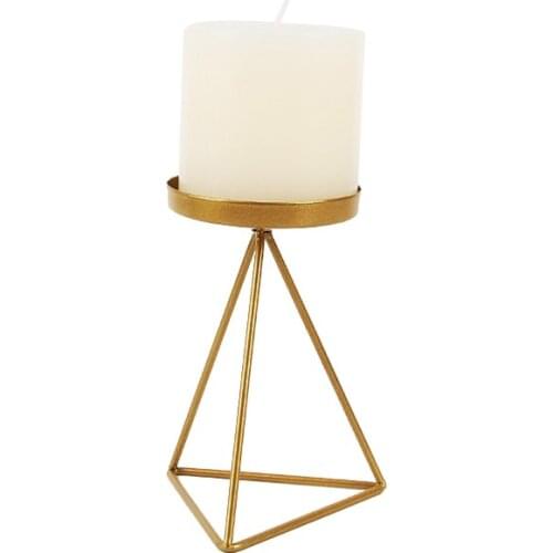 Nordic Style Wrought Iron Geometric Candle Holder Triangle Candlestick Decor