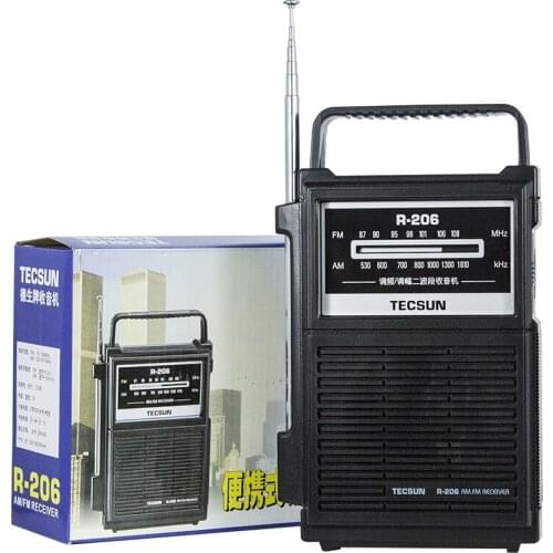 Full Brand TECSUN R-206 Am/FM/MW/SW1-6 Multy-band Clock tube radio Radio retro Receiver Digital Demodulation Stereo Radio