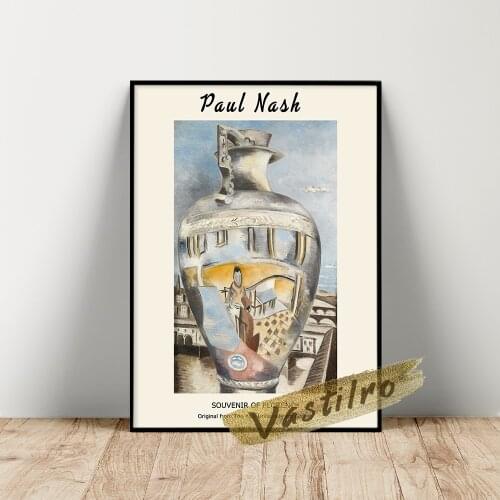 Paul Nash Exhibition Poster, Nask Souvenir Of Florence Wall Painting, Abstract Surrealism Wall Art, Living Room Wall Sticekrs