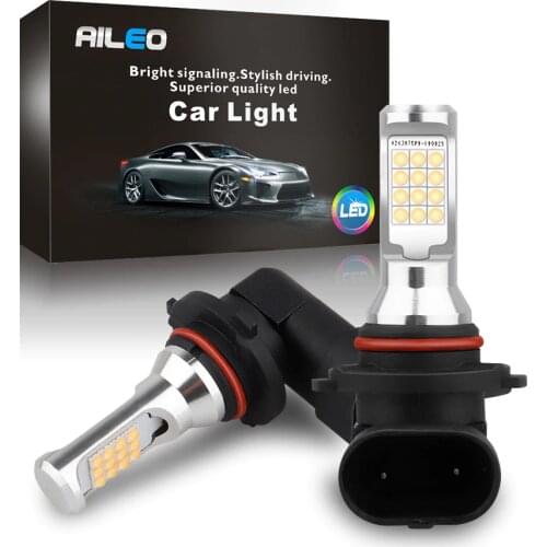 AILEO High Brightness 6000K White High Quality 9005 9006 HB3 HB4 H10 9145 LED Car Fog Lights Bulbs Auto DRL No polarity Fog lamp