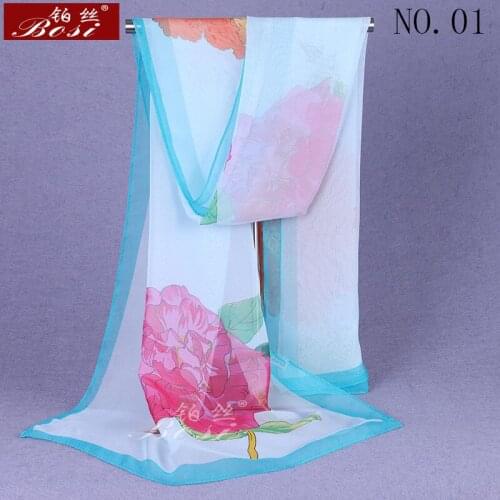 Chiffon scarf Fashion Women luxury brand Plant flower shawls Print adult hijab Multicolor shawl ladies scarf wrap female scarfs