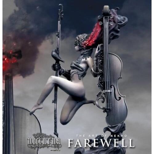 90mm Scale Violin queen FAREWELL Fantasy Character Unpainted Resin Model Kit Figure Free Shipping