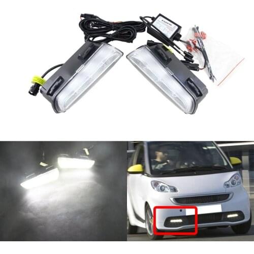 Exact Fit Factory Style 8W High Power Led Daytime Running Lights For Smart Fortwo 2013-2015 Xenon White DRL Daylights