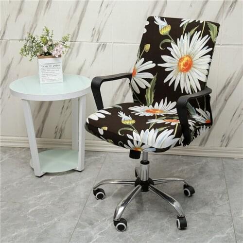 Waterproof Printed Elastic Office Chair Cover Spandex Computer Armchair Slipcover Dust-proof One-Piece Household Seat Protectors