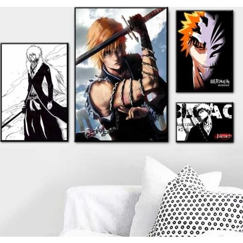 Ho Bleach Kurosaki Ichigo Poster Japan Anime wall art Kids Gift Canvas Art Wall Pictures For Living Room Home Decor