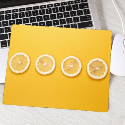 Bright fruit pattern cute small mouse pad gaming accessories Size Rectangular Washable Suitable Home Computer Office Desk Mat